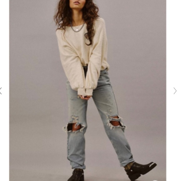 Free People Womens Found My Friend Pullover Sweater Cream - Picture 9 of 16